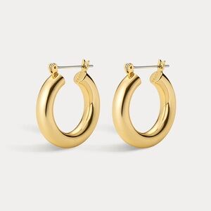 LUV AJ BABY AMALFI TUBE HOOPS IN GOLD
